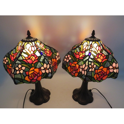 281 - Two Art Nouveau Tiffany style lamps,  18.5