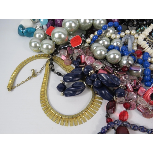 297 - Large selection of various costume jewellery including a murano glass necklace.