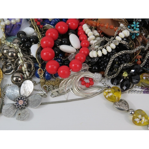 298 - Large selection of mixed modern and vintage costume jewellery.