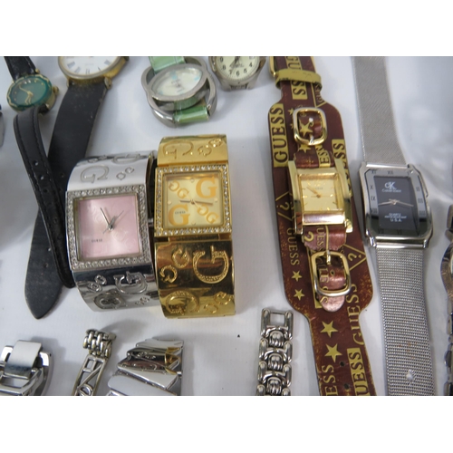 300 - Selection of ladies designer wristwatches mainly quartz but includes a sekonda mechanical watch.