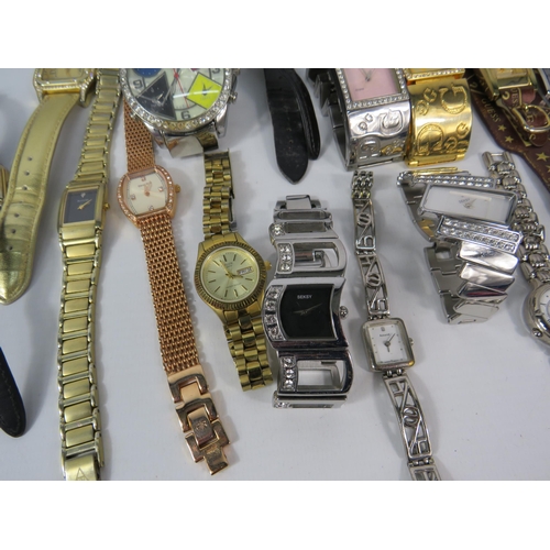 300 - Selection of ladies designer wristwatches mainly quartz but includes a sekonda mechanical watch.