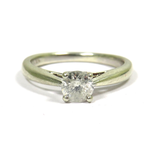 346 - 9ct White Gold Ring set with a Solitaire Diamond of 0.50pts.  Finger size 'K'   2.7g