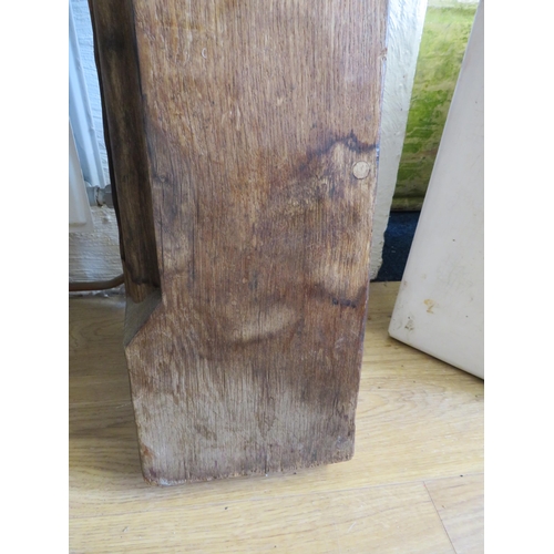 1013 - Robert Thompson 'Mouseman'  Oak Fire Surround .   Slight water damage.  H: 45 x W:71 inches. See pho... 