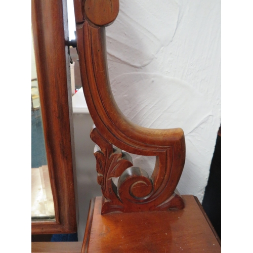 1022 - Victorian Mahogany dressing table with tilt mirror. H:55 x W:35 x D:17 inches. See photos