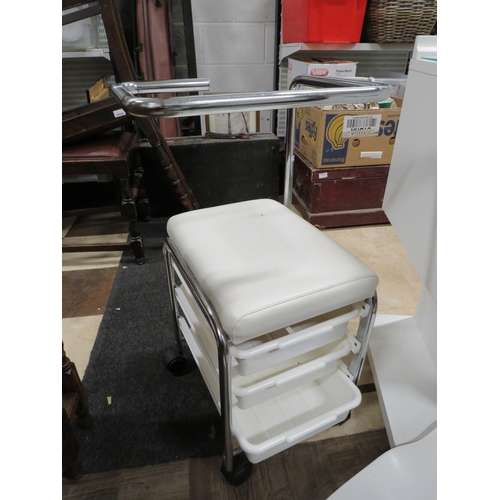 1062 - Timesco Medical Cabinet with light and steriliser together with sit on drawer unit. See photos.