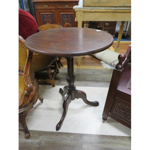 1073 - Carved monks bench type seat with storage under plus a circular wine table.  See photos.