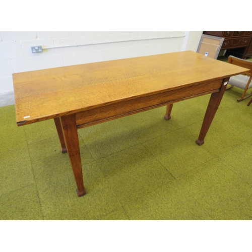 1101 - Lovely Oak Low Table with three plank top.  H:30 x W:66 x D:26 Inches. See photos.