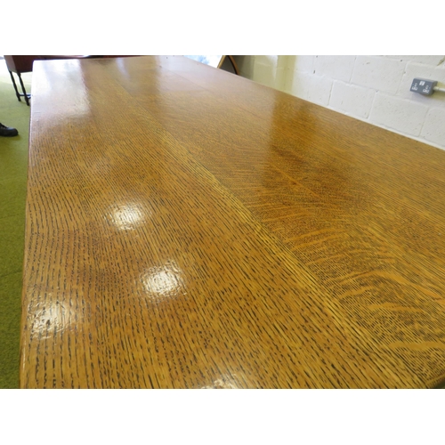 1101 - Lovely Oak Low Table with three plank top.  H:30 x W:66 x D:26 Inches. See photos.