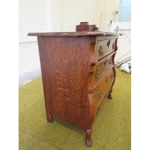 1112 - Vintage Bombe fronted four drawer chest in very good order.  H:28 x W:31 x D:17 inches. See photos.