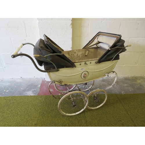 1120 - Silver Cross Twin Canopy pram for restoration. See photos.