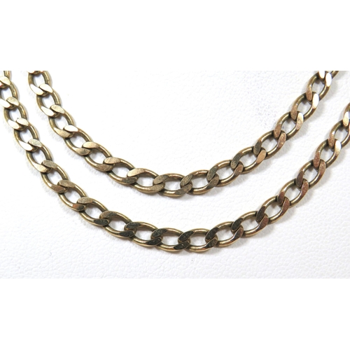 512 - 22 inch, 9ct Yellow Gold Flat Link Neck Chain.  Total weight 13g