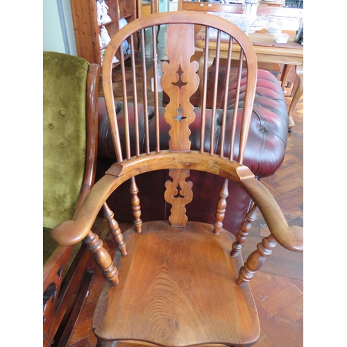 563 - Windsor Style Stick Back Chair with turned and pierced detail.  See photos.