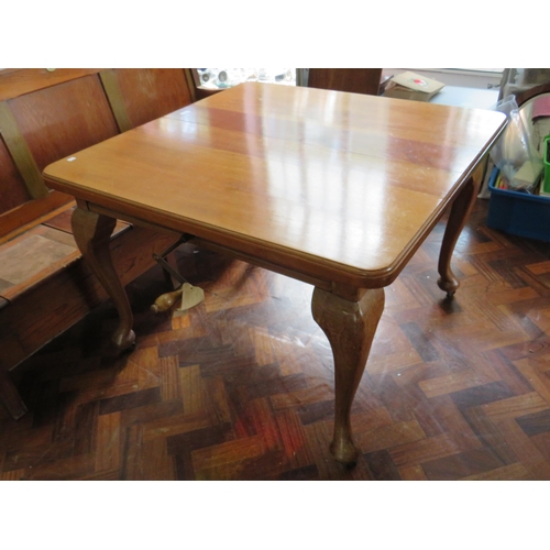 567 - Late 19th/Early 20th Century wind out Dining Table with single extension leaf. Raised on legs with o... 