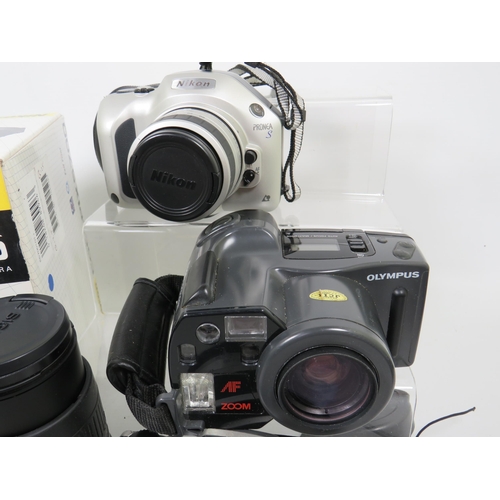 595 - Nikon Coolpix 3700 with original box and ancillaries plus other Nikon and Olympus Cameras. Sigma 100... 