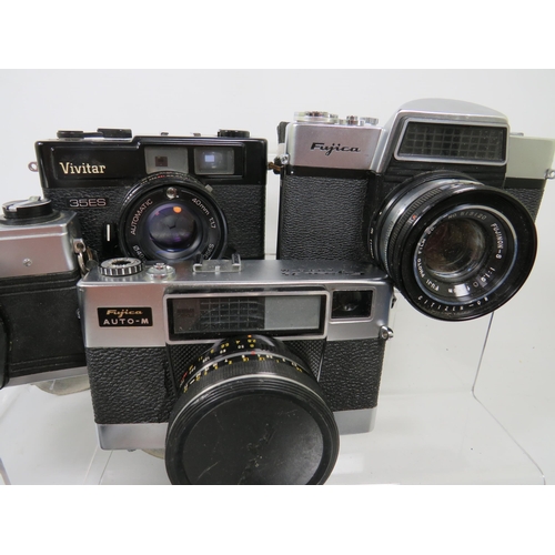 599 - Selection of Cameras by Fujika, Practika, Vivitar etc. see photos.