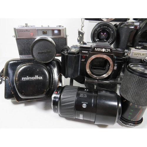 601 - Selection of Cameras and Lens by various makers including Minolta. See photos.