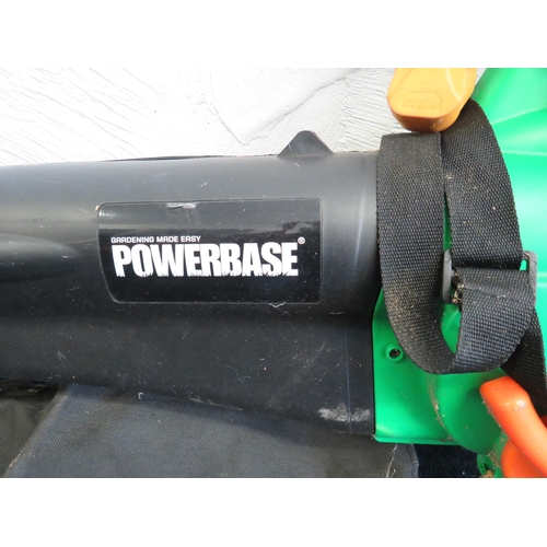 1125 - Power Base Garden Vac in working order with dust extraction bag. See photos.