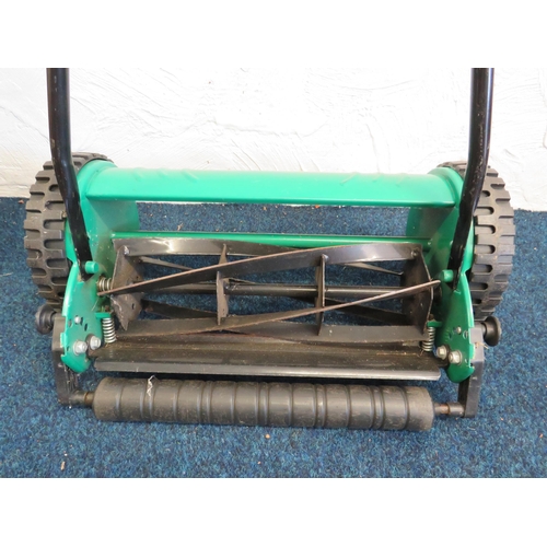 1127 - Manual Push Mower by Gardenline in very good order with mesh collector. Cutting width 14 inches. See... 