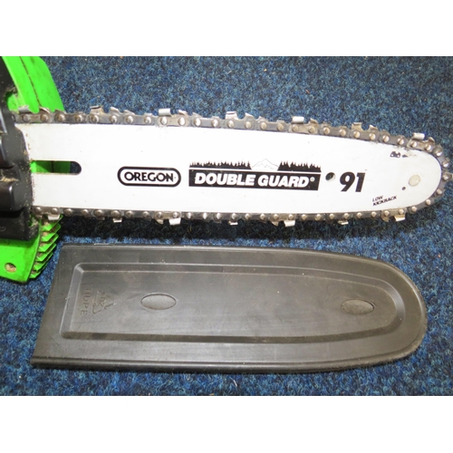 1128 - Electric Long handled Chainsaw with Guard in working order by flora Best. See photos.