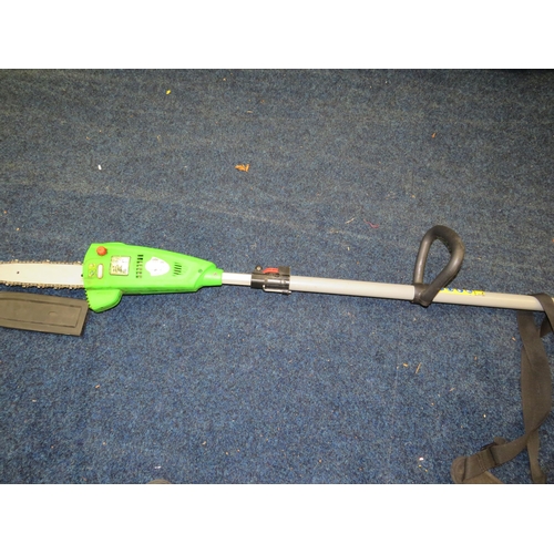 1128 - Electric Long handled Chainsaw with Guard in working order by flora Best. See photos.