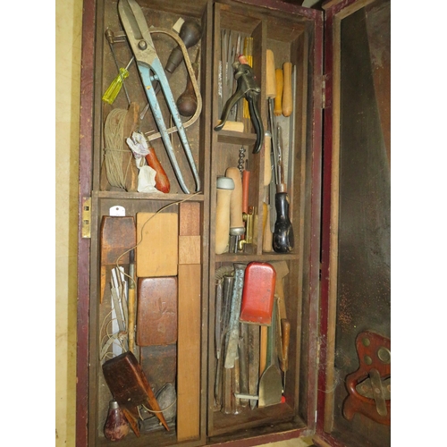 1139 - Vintage Pine Box full of Carpenters tools etc. see photos.