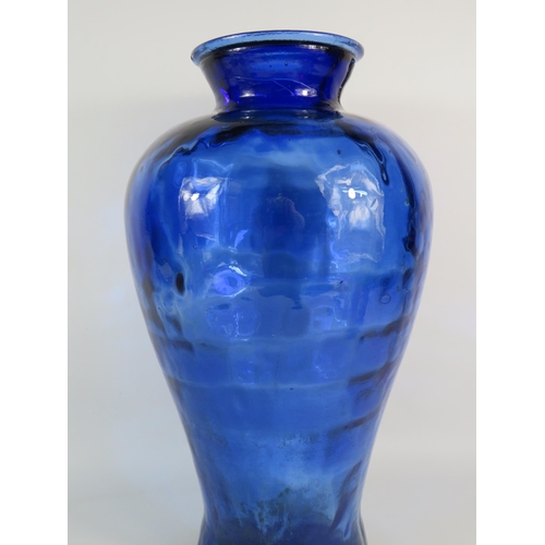 610 - Very large Cobalt blue glass vase, 17.5