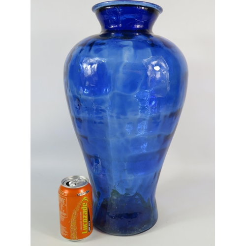 610 - Very large Cobalt blue glass vase, 17.5