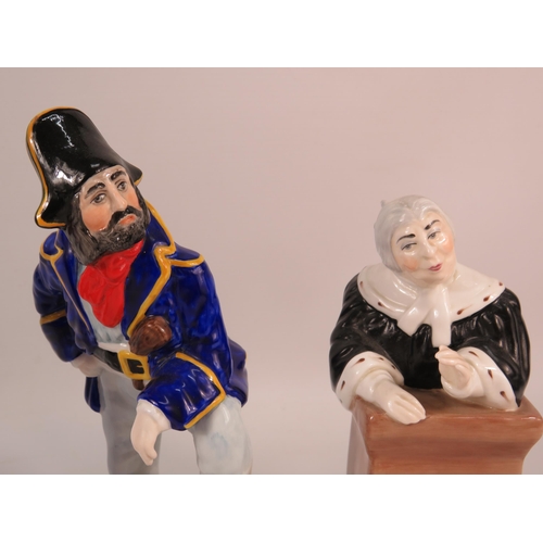 624 - Three Coalport Gillbert and Sullivan figurine Mikado, Pirate Captain and The Judge, 9.5