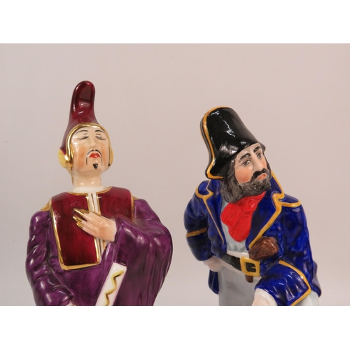 624 - Three Coalport Gillbert and Sullivan figurine Mikado, Pirate Captain and The Judge, 9.5