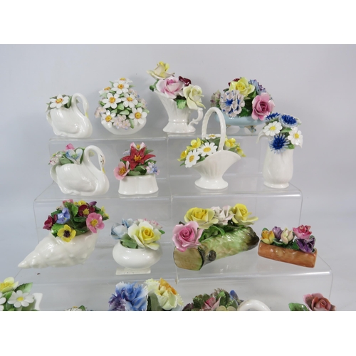 642 - Large selection of china flower posies mainly by Royal Doulton and Adderlys.