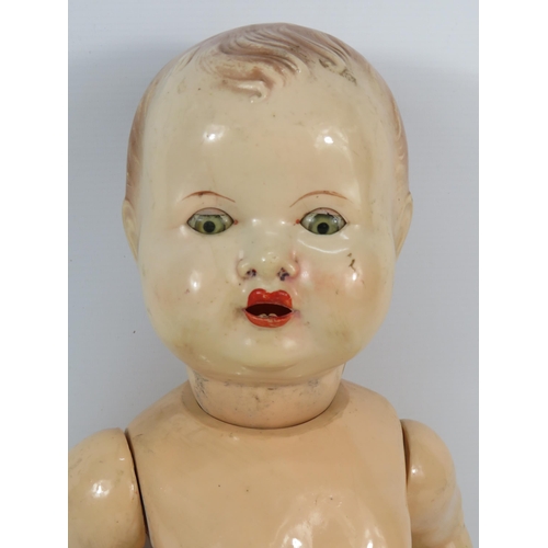 694 - Vintage early plastic british made doll, 24