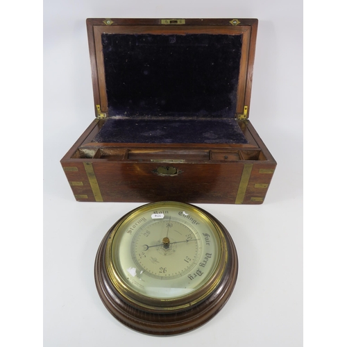 724 - A brass inlaid vintage wooden writing box in need of tlc 17