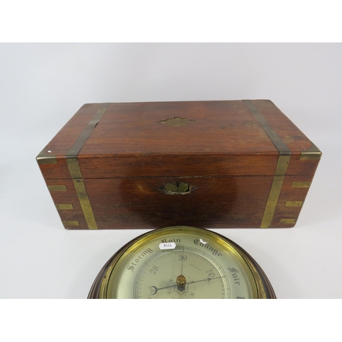 724 - A brass inlaid vintage wooden writing box in need of tlc 17