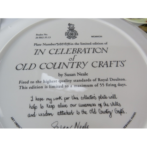 748 - Seven Royal Doulton collectors plates Old Country crafts, all with boxes and certs.