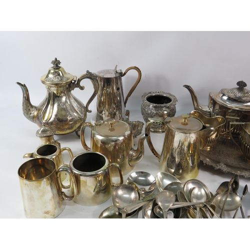 749 - Large selection of various silver plated items teasets, tray, cutlery etc.