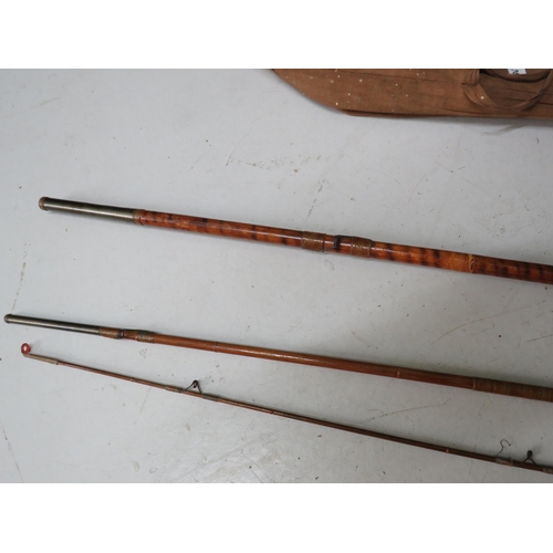 761 - Three piece vintage fishing rod.