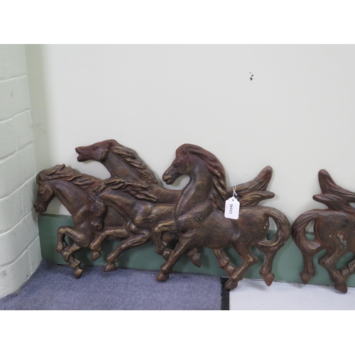 763 - Two cast iron horse gate plaques, 26