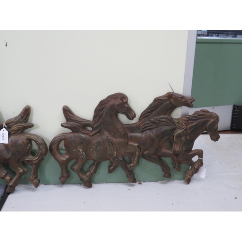 763 - Two cast iron horse gate plaques, 26