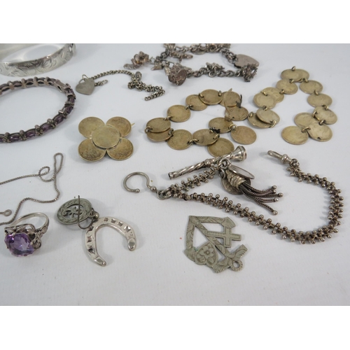 774 - Job lot of mainly sterling silver jewellery, bracelets, rings, necklaces etc approx 130 grams of sil... 