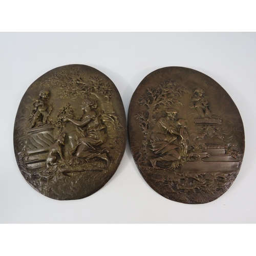 789 - Two Bronze alloy decorative wall plaques, 10