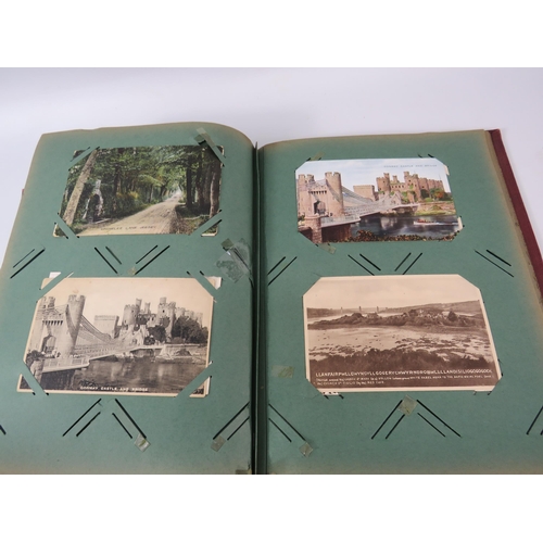 806 - Vintage postcard album with 180+ vintage postcards.