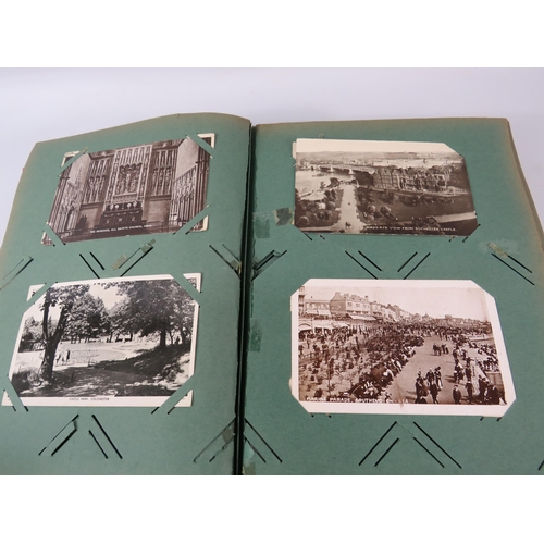 806 - Vintage postcard album with 180+ vintage postcards.