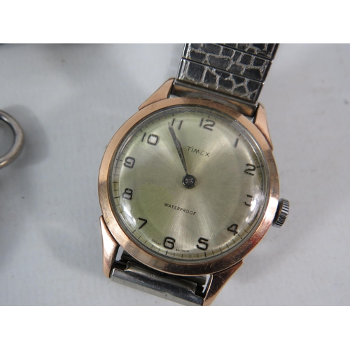 834 - Timex Juvenia automatic wristwatch in working condition plus two pocket watches 925 & 935 silver for... 