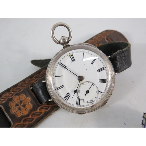 834 - Timex Juvenia automatic wristwatch in working condition plus two pocket watches 925 & 935 silver for... 