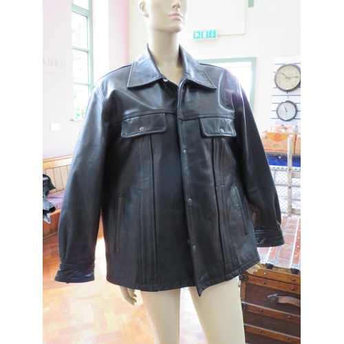 836 - Two mens leather jackets sizes large and medium.