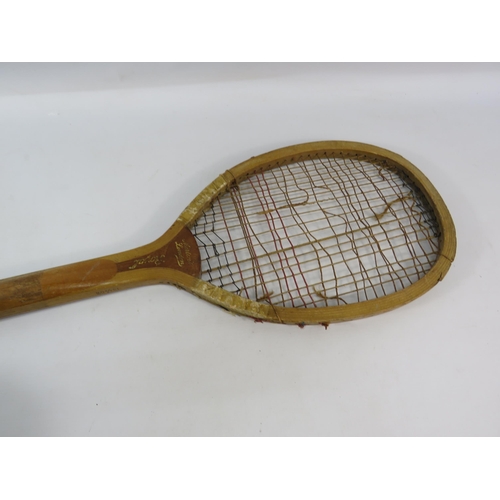 865 - Mortons London Royal vintage tennis racket. 13 1/4oz.