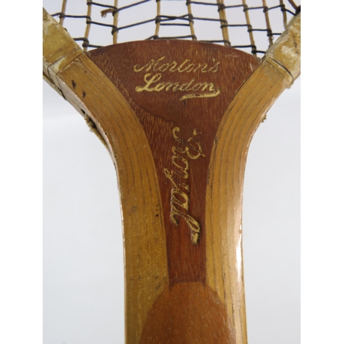 865 - Mortons London Royal vintage tennis racket. 13 1/4oz.