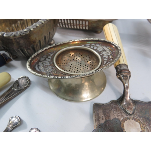 868 - Job lot of various silverplated items, trays, teapots, cutlery etc.