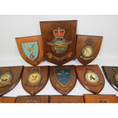 969 - Seventeen Vintage RAF Squadron Plaques.  See photos.