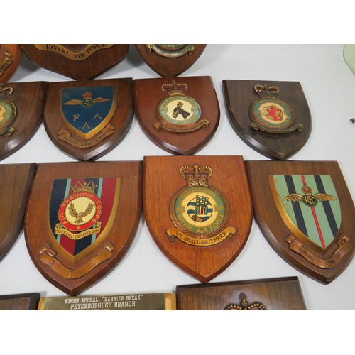 969 - Seventeen Vintage RAF Squadron Plaques.  See photos.